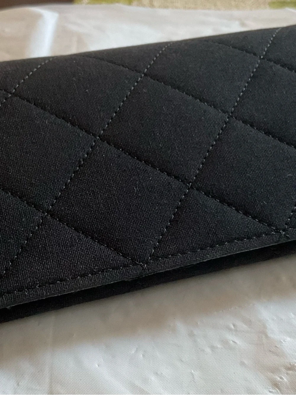 Chanel Black Quilted Fabric Soft Sunglasses Case Gold CC Logo
